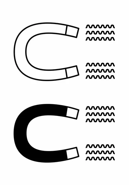 Illustration Noir Blanc Aimants Isolés — Image vectorielle
