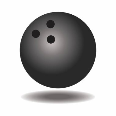 Beyaz arka plan üzerinde izole bir bowling topu çizimi