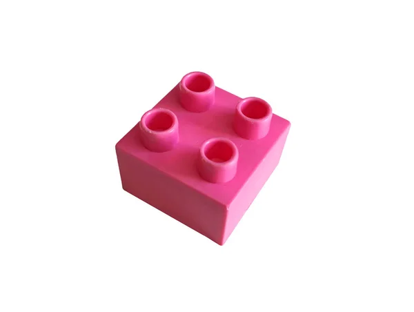 Pedaço Brinquedo Rosa Isolado Fundo Branco — Fotografia de Stock