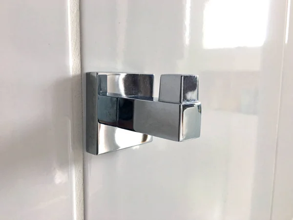 Detail Metallic Towel Holder Bathroom — Stock Photo, Image