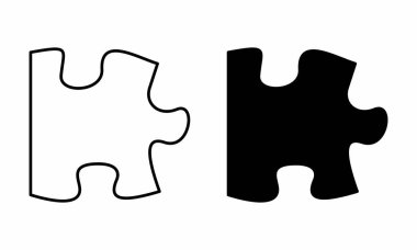 Siyah ve beyaz puzzle parçaları gösteren resim