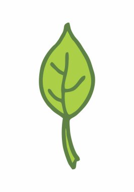 Tek bir yaprak serbest Illustration. Beyaz arka plan üzerinde renkli resimde.