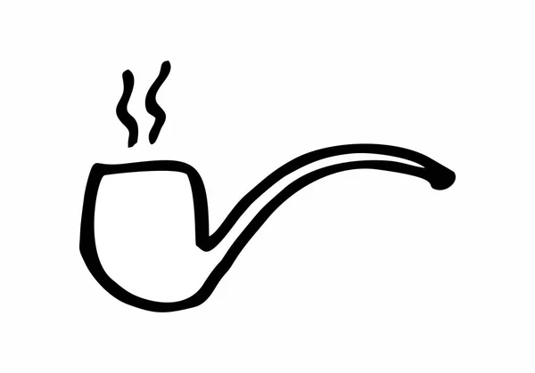 Вільна Ілюстрація Труби Куріння Чорні Контури Білому Тлі — стоковий вектор