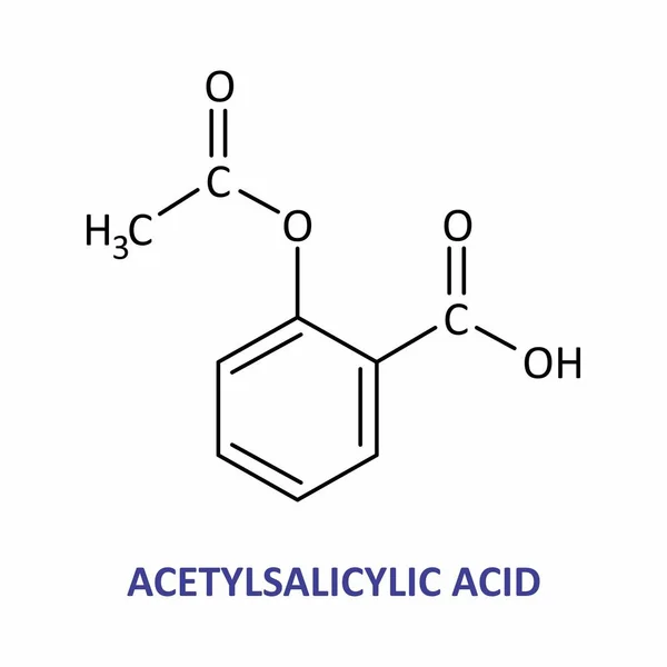 Illustration Der Strukturformel Von Acetylsalicylsäure — Stockfoto