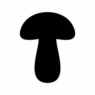 Beyaz arka plan üzerinde izole bir mantar karanlık siluet