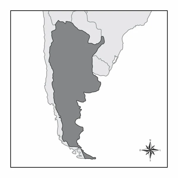 Carte Argentine Situation Amérique Sud — Image vectorielle