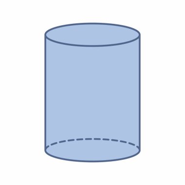 Beyaz arka plan üzerinde izole bir silindir, çizim