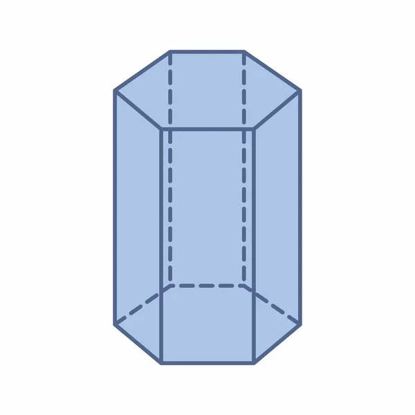 Illustration Prisme Hexagonal Isolé Sur Fond Blanc — Image vectorielle