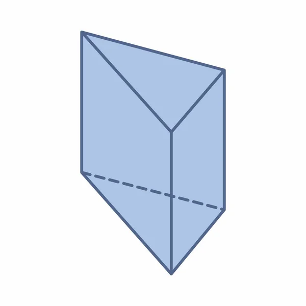 白い背景の上の隔離された三角プリズムのイラスト — ストックベクタ