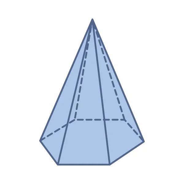 Die Darstellung Einer Isolierten Sechseckigen Pyramide Auf Weißem Hintergrund — Stockvektor