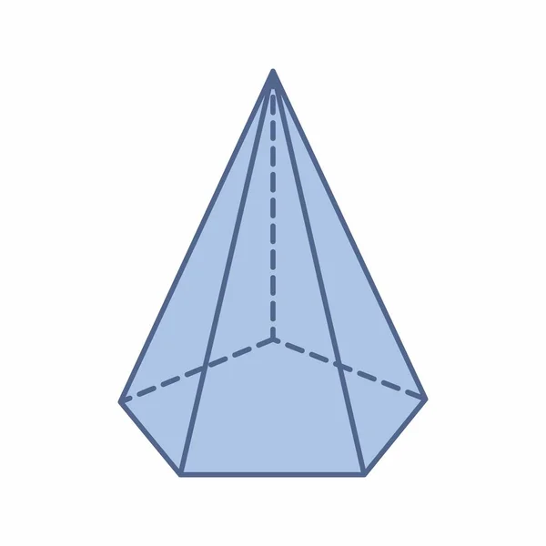 Illustrazione Una Piramide Pentagonale Isolata Sfondo Bianco — Vettoriale Stock