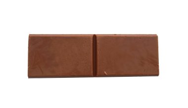 Beyaz arka plan üzerinde izole bir çikolata parça