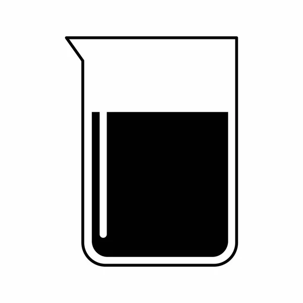 実験室のフラスコの黒と白のイラスト — ストックベクタ