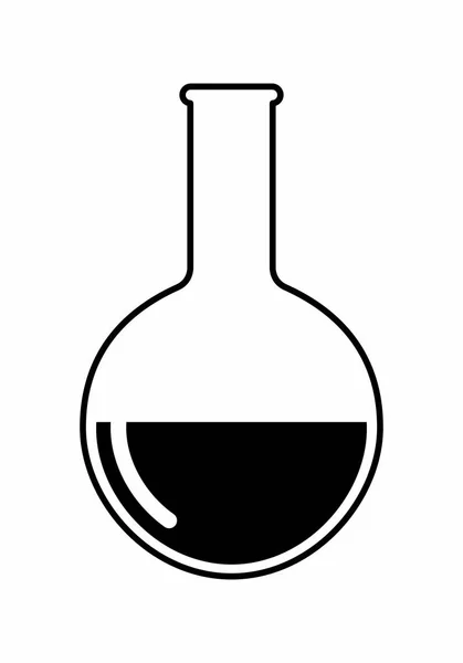 Ilustração Preto Branco Balão Laboratório —  Vetores de Stock