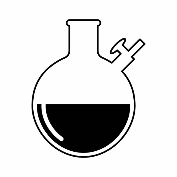 実験室のフラスコの黒と白のイラスト — ストックベクタ