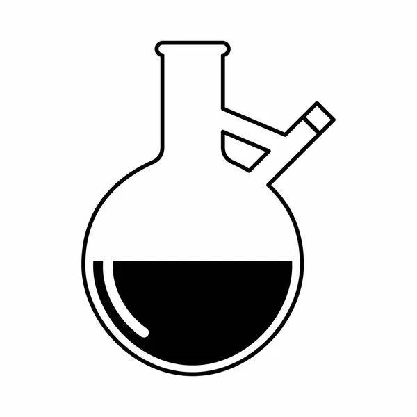 Ilustração Preto Branco Balão Laboratório — Vetor de Stock