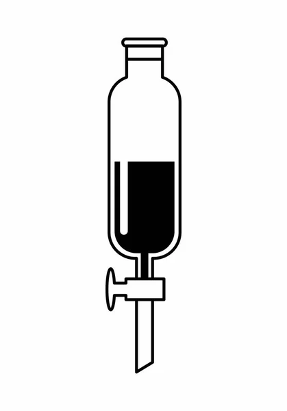 Ilustración Blanco Negro Matraz Laboratorio — Archivo Imágenes Vectoriales