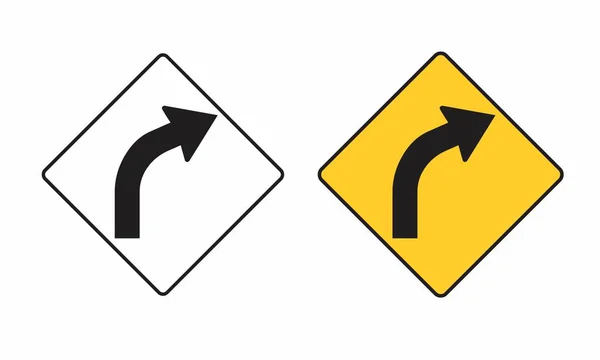 指示右转的路标示意图 — 图库矢量图片