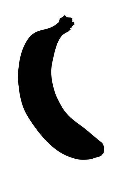 Ciemnej Sylwetki Jednego Banana Białym Tle — Wektor stockowy