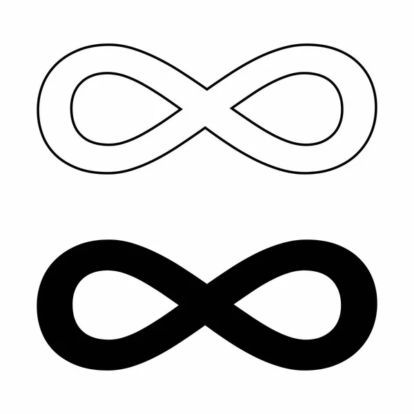 Schwarz Weiße Illustration Von Unendlichkeitssymbolen — Stockvektor