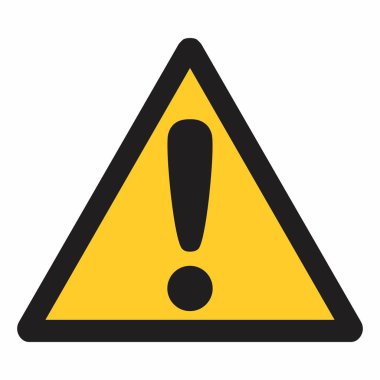 Beyaz zemin üzerinde bir dikkat simgesinin resmi