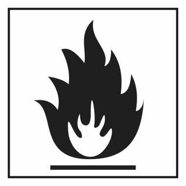 Illustration of an isolated flammable hazard symbol clipart