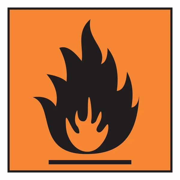 Illustration Eines Isoliert Brennbaren Gefahrensymbols — Stockvektor