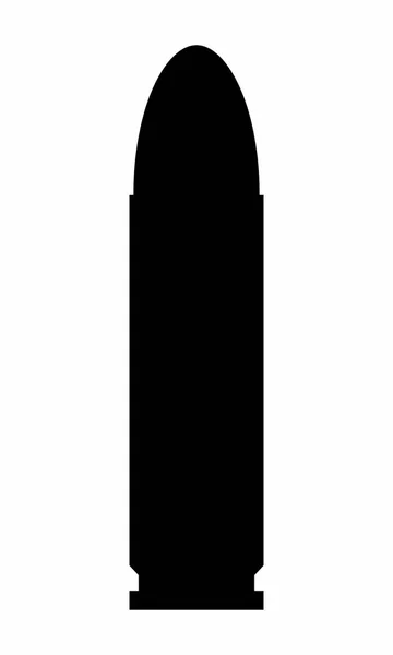 白い背景の上の弾丸の暗いシルエット — ストックベクタ