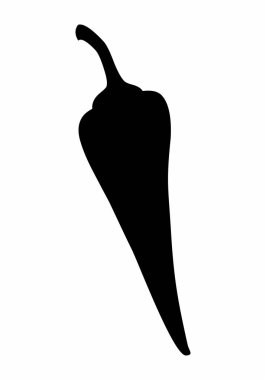 Beyaz zemin üzerinde bir biber karanlık siluet