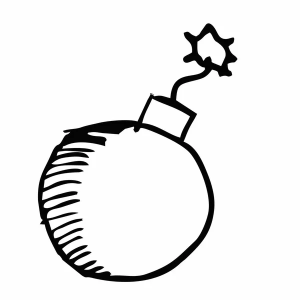 Свободная Иллюстрация Бомбы Черные Контуры Белом Фоне — стоковый вектор