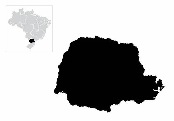 パラナ州とブラジルの地図でその場所の図 — ストックベクタ