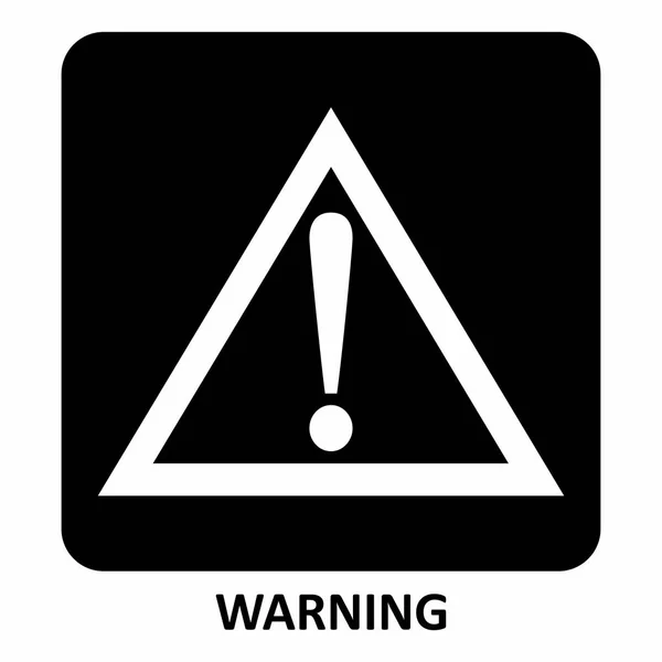 Black White Warning Sign Illustration — Stock Vector