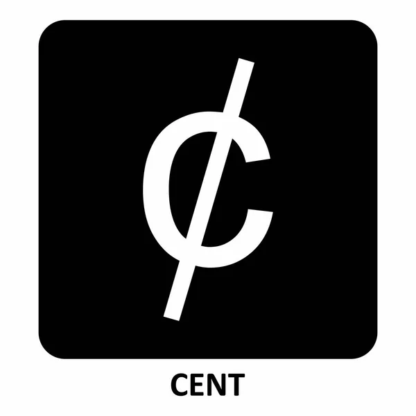 Zwart Wit Cent Symbool Afbeelding — Stockvector