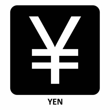Siyah ve beyaz Yen sembolü şekil