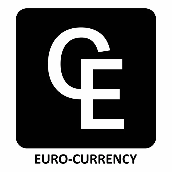 Euro Valuta Szimbólum Fekete Fehér Illusztráció — Stock Vector