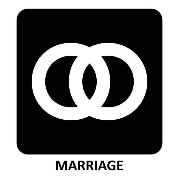 Black White Marriage Symbol Illustration — Stock Vector