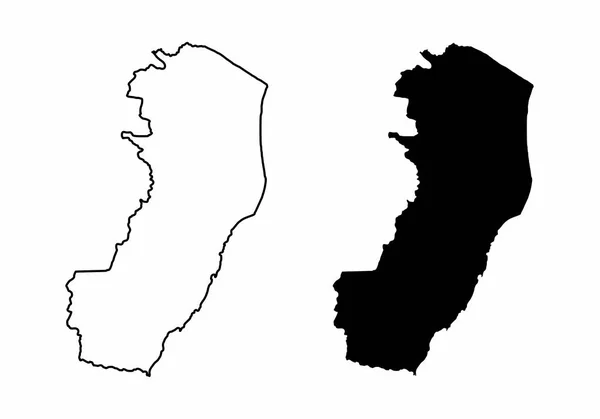 ブラジルのエスピリトサント州の黒と白の地図 — ストックベクタ