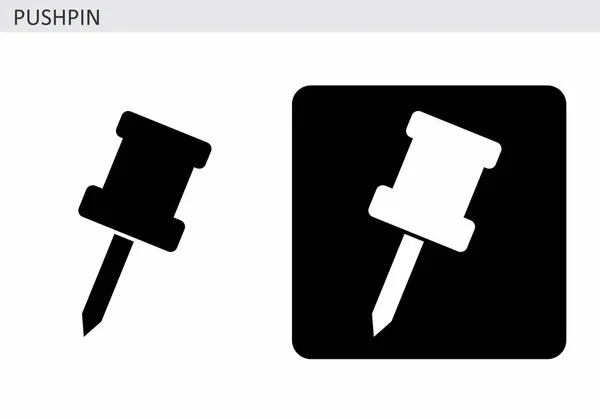 Schwarz Weiß Illustrationen Von Pushpin Symbolen — Stockvektor