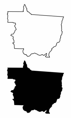 Brezilya 'nın Mato Grosso eyaletinin siyah beyaz haritaları