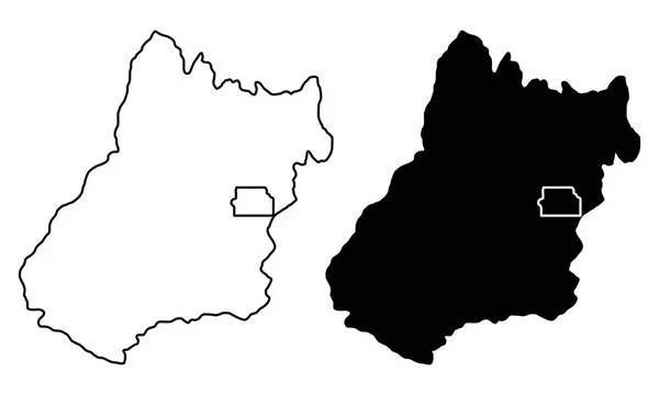 巴西戈亚斯州黑人和白人地图 — 图库矢量图片