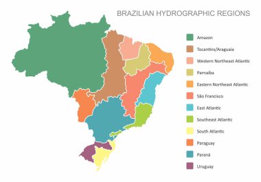 Brazilian hydrographic regions clipart