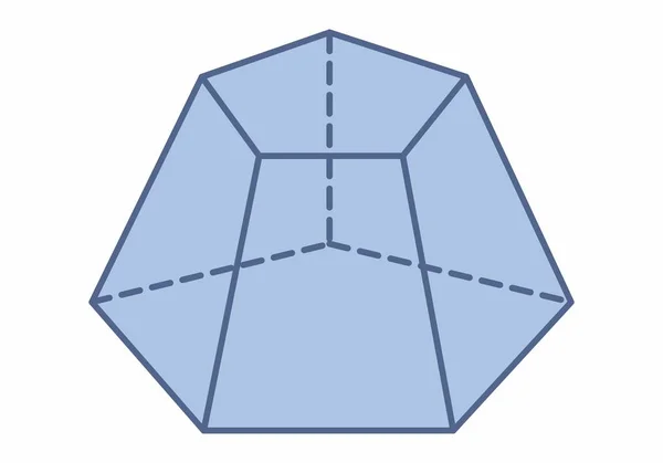 Ilustración de tronco piramidal pentagonal — Vector de stock