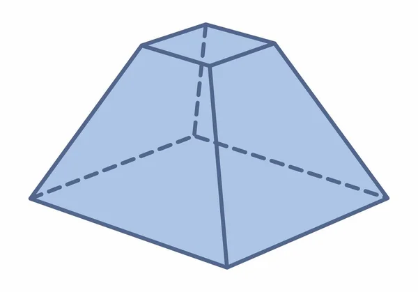 Illustration des viereckigen Pyramidenstammes — Stockvektor