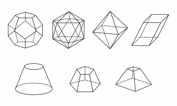 Polyhedrons instellen afbeelding — Stockvector