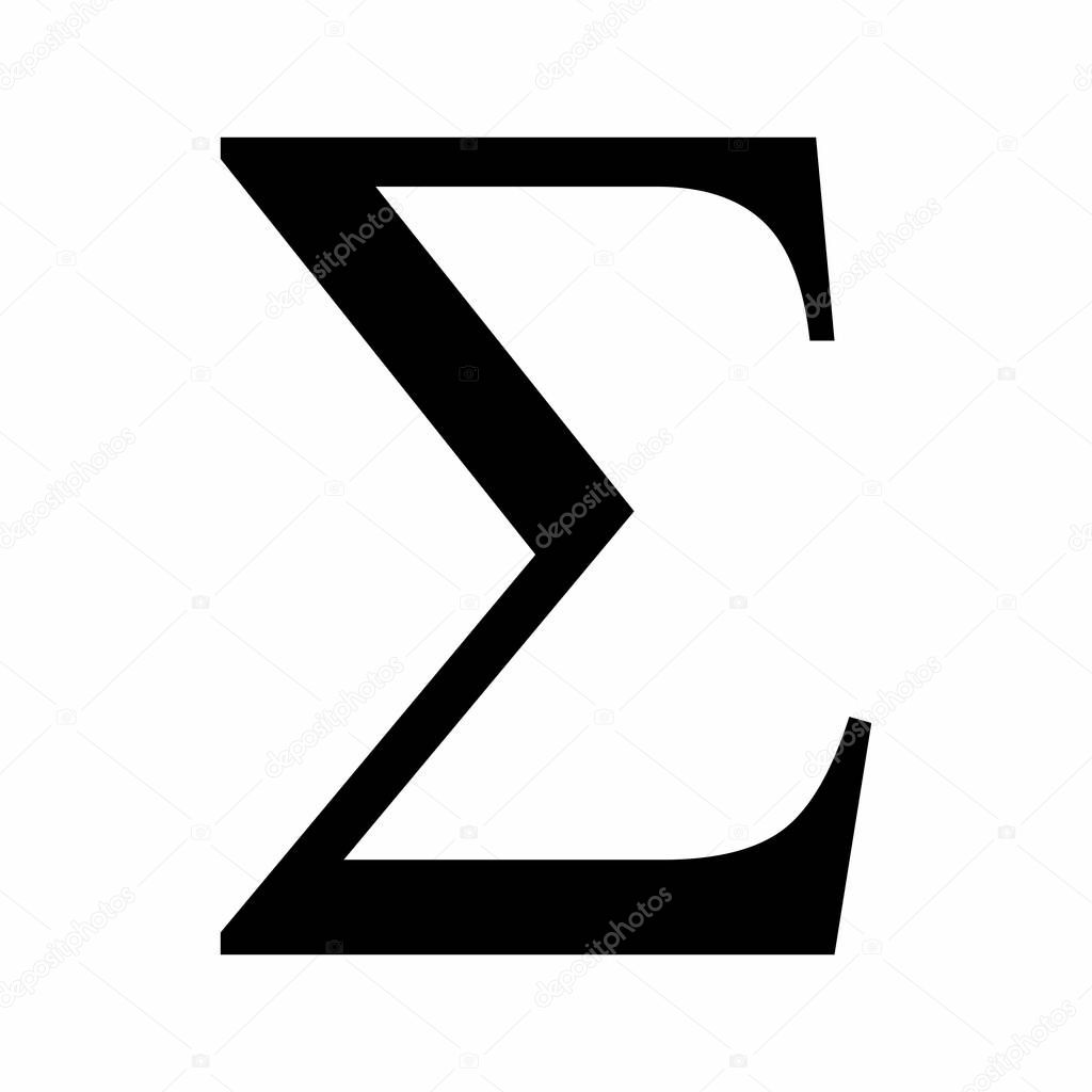 Sigma sign illustration isolated on white background