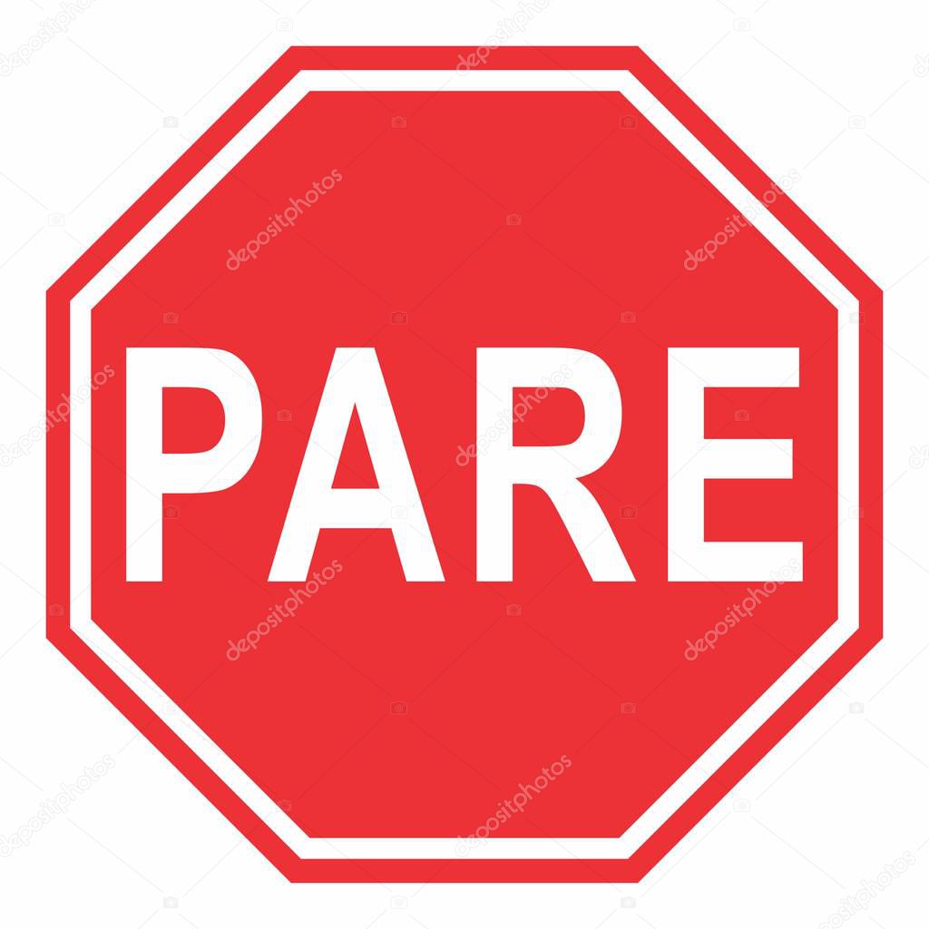 Pare traffic sign