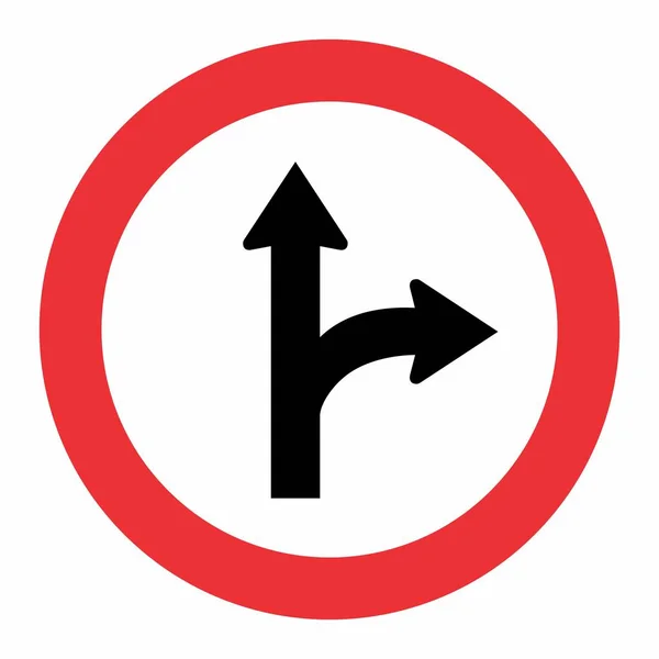 포크 오른쪽 교통 표지판 — 스톡 벡터