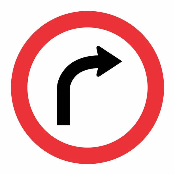 Vire à direita sinal de trânsito —  Vetores de Stock