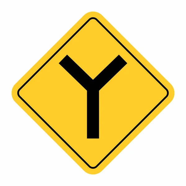 Značka silničního provozu na křižovatce Y — Stockový vektor