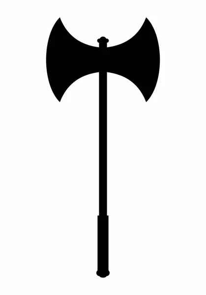 Battleaxe silueta oscura — Vector de stock